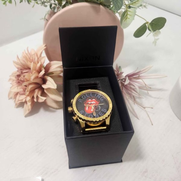 GOLD NIXON ROLLING STONES WATCH #GN346062 - Image 8