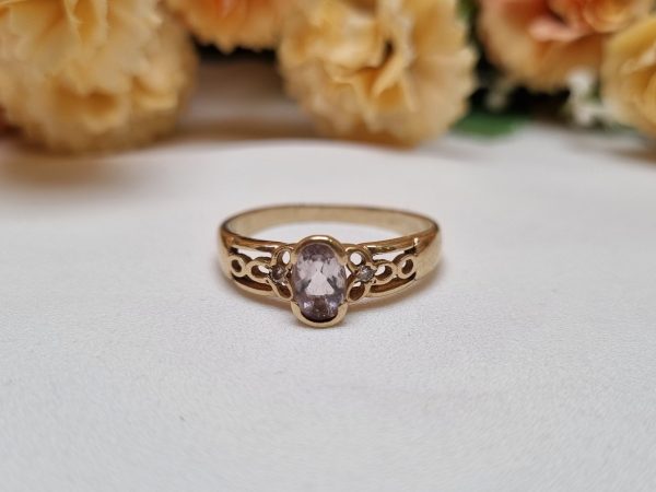 9ct Yellow Gold Patterned Solitaire Ring TW367216 - Image 7
