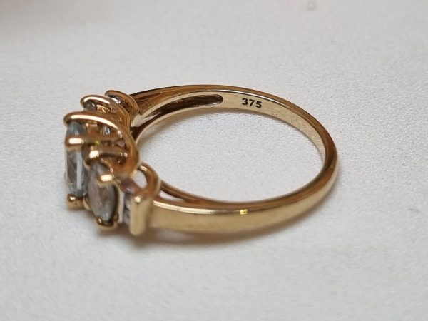 9ct Yellow Gold Blue Stone Dress Ring TW365368 - Image 3