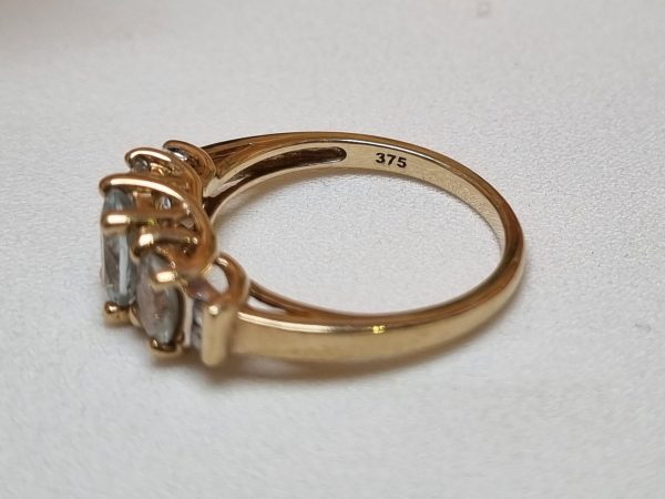 9ct Yellow Gold Blue Stone Dress Ring TW365368 - Image 8