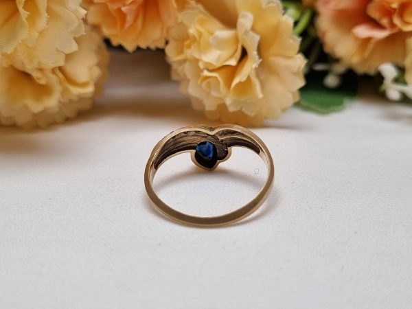 9ct Yellow Gold Blue Tear Drop Ring TW364727 - Image 6