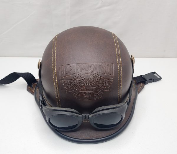 Harley Davidson Leather Helmet with Goggles - IP369032 - Image 5