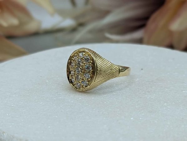 Men's 18CT Yellow Gold Clear Stone Signet Ring (6.8gms) - BP365762 - Image 7