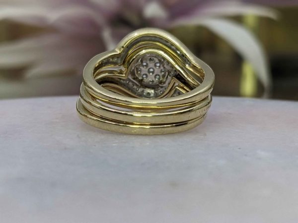 LADIES 9CT YELLOW GOLD DIAMOND BRIDAL SET BL272603 - Image 16