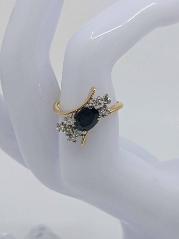 Ladies 18ct Yellow & White Gold Diamond & Sapphire Dress Ring - BL314124 - Image 5