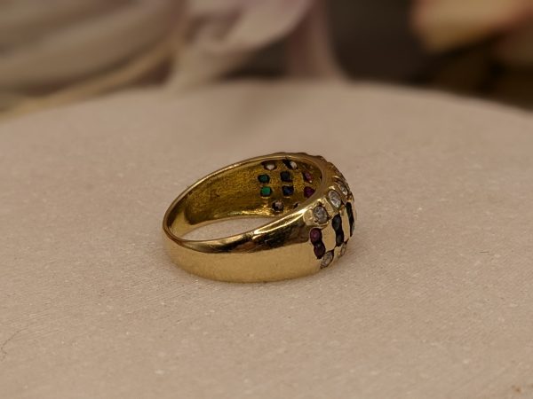 Ladies 14CT Yellow Gold CZ, Ruby, Emerald and Sapphire Dress Ring (3.8gms) - BP323117 - Image 17