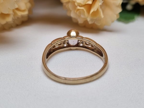 9ct Yellow Gold Patterned Solitaire Ring TW367216 - Image 10