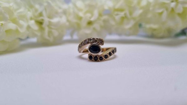9ct Yellow Gold Diamond and Sapphire Dress Ring TW307498 - Image 27