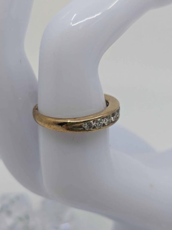 Ladies 9ct Yellow Gold Diamond Wedding Band - BL284859 - Image 6