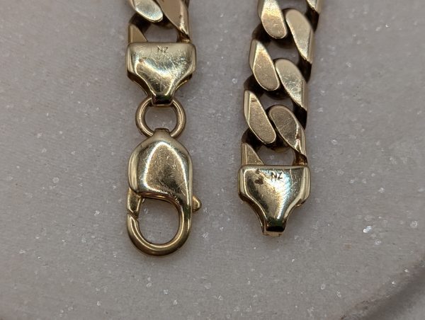 Mens 9CT Yellow Gold Flat Curblink Bracelet (34.5gms) - BP327340 - Image 8