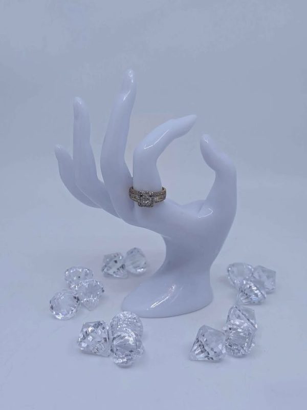 Ladies 9ct Yellow & White Gold Diamond Halo Ring - BL234802 - Image 6