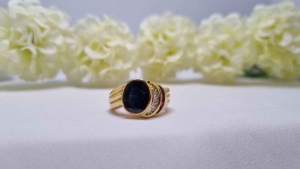 18ct Yellow Gold Sapphire, Ruby, and Diamond Dress Ring TW288431 - Image 22