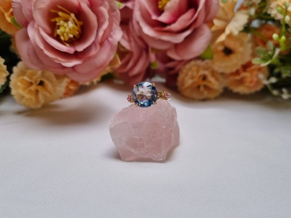 9ct Yellow Gold Topaz, Sapphire, and Diamond Ring TW330690 - Image 13