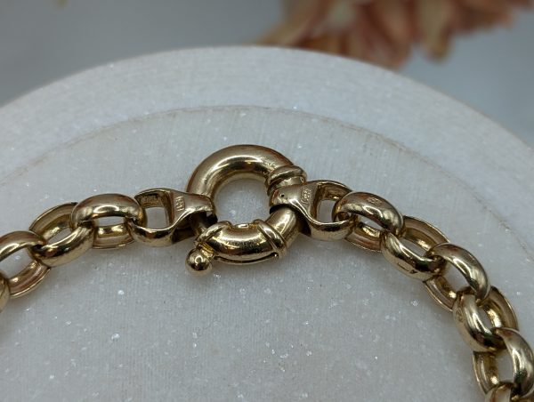 Ladies 9CT Yellow Gold Belcher Link Bracelet (27.3gms) - BP322007 - Image 2
