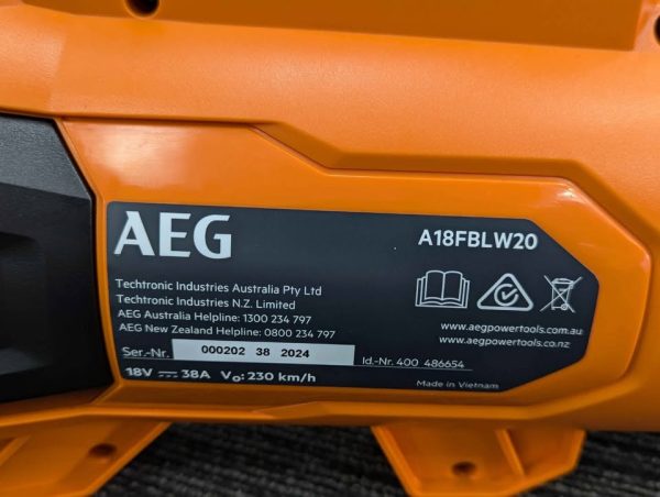 AEG 18V Fusion Stealth 560CFM Jet Blower Skin-Only (A18FBLW20) - BP368889 - Image 5