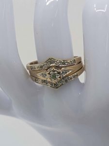 Ladies 9ct Yellow Gold Diamond Illusion 3 Ring Set - BL329724