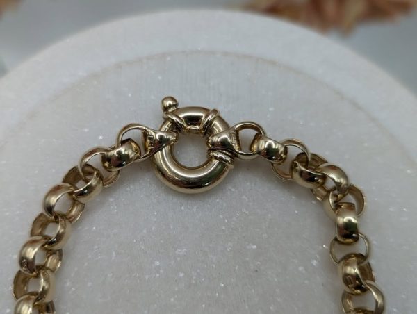 Ladies 9CT Yellow Gold Belcher Link Bracelet (19.3gms) - BP299666 - Image 2