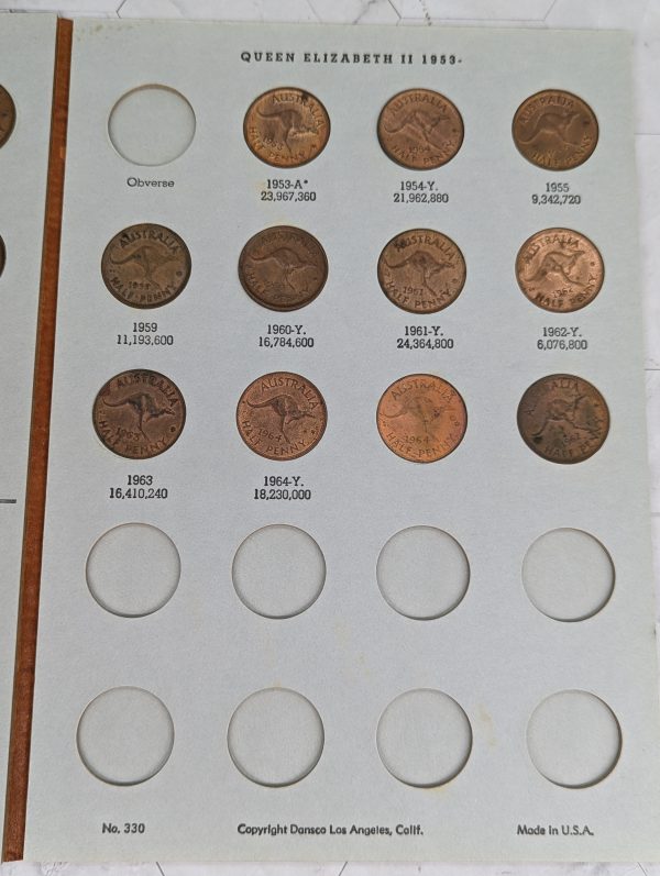 Dansco Australia Half Penny 45 Pce Coin Collection Set - BP369570 - Image 6