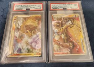 PSA 9 POKEMON REVIVING LEGENDS ENTEI & RAIKOU LEGENDS EST ED TRADING CARD #GN338675