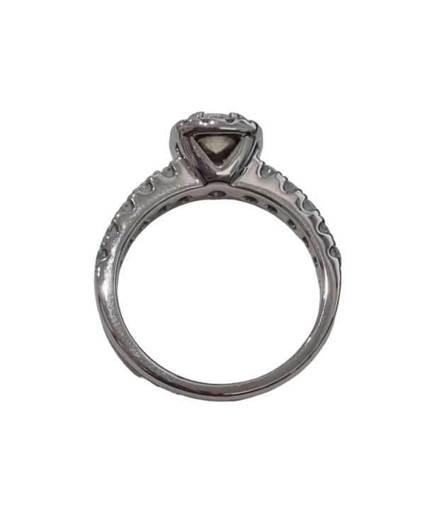 18CT 5.03GMS WHITE GOLD DIAMOND HALO RING SZ. O BL202275 - Image 8