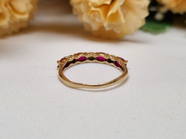 9ct Yellow Gold Diamond and Red Stone Ring TW361776 - Image 4