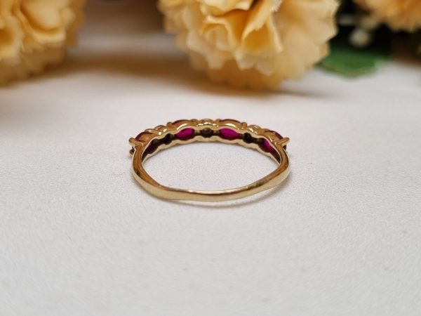 9ct Yellow Gold Diamond and Red Stone Ring TW361776 - Image 8