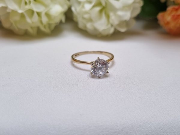 Ladies 14ct Yellow Gold Solitaire CZ Ring TW356361 - Image 12