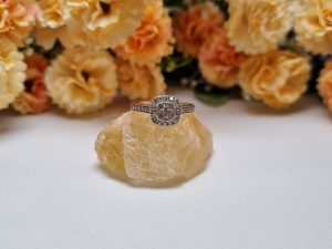 9ct White Gold Diamond Halo Cluster Ring TW365690