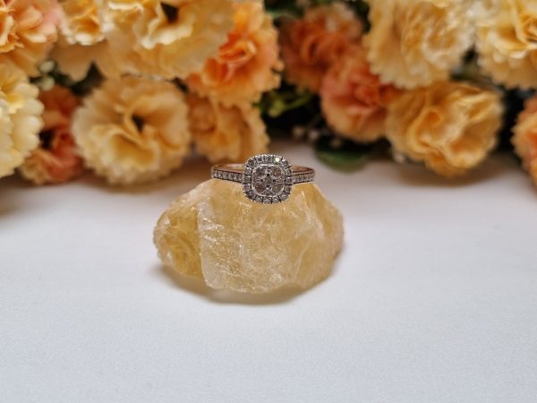 9ct White Gold Diamond Halo Cluster Ring TW365690 - Image 6