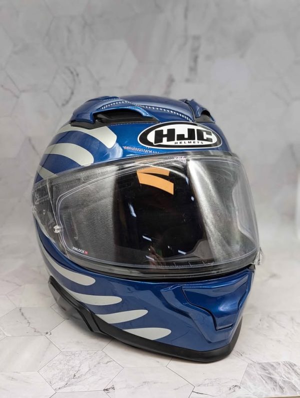 HJC Blue/Silver Motorbike Helmet - BP366624