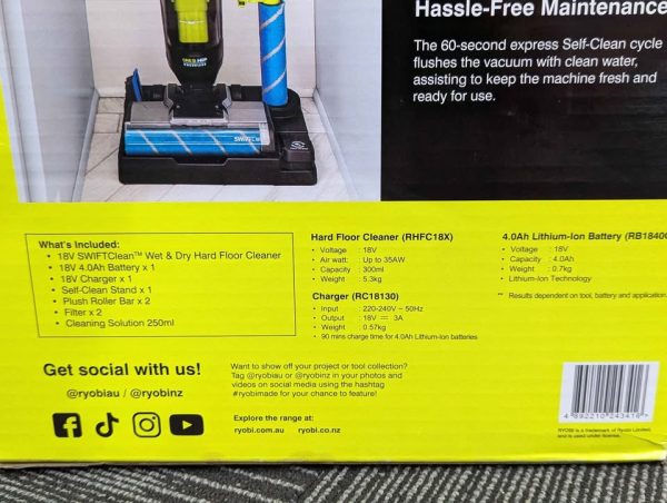 Sealed Ryobi 18V ONE+ HP Wet & Dry Hard Floor Cleaner (RHFC18X14) - BP368477 - Image 5
