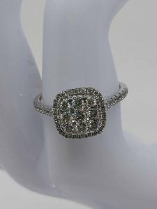 Ladies 10ct White Gold Diamond Halo Ring - BL307154