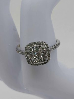 Ladies 10ct White Gold Diamond Halo Ring - BL307154