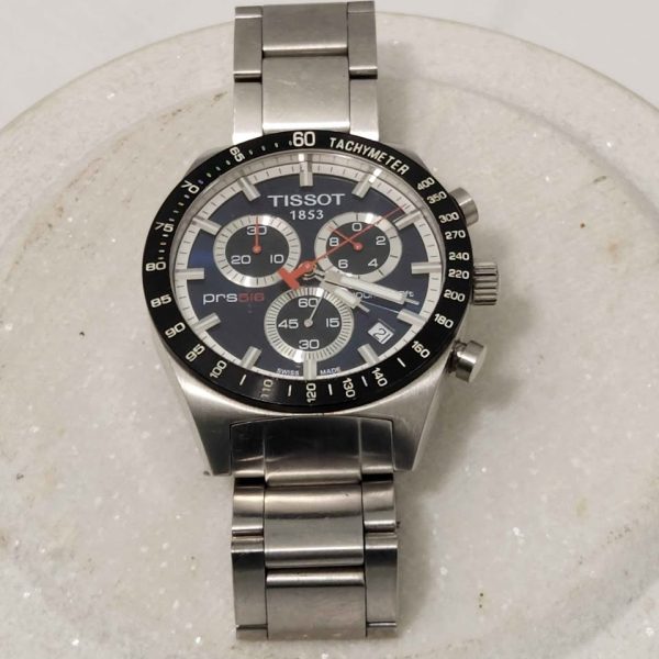 TISSOT PRS 516 QUARTS CHRONOGRAPH BLUE WATCH #GN365621 - Image 8