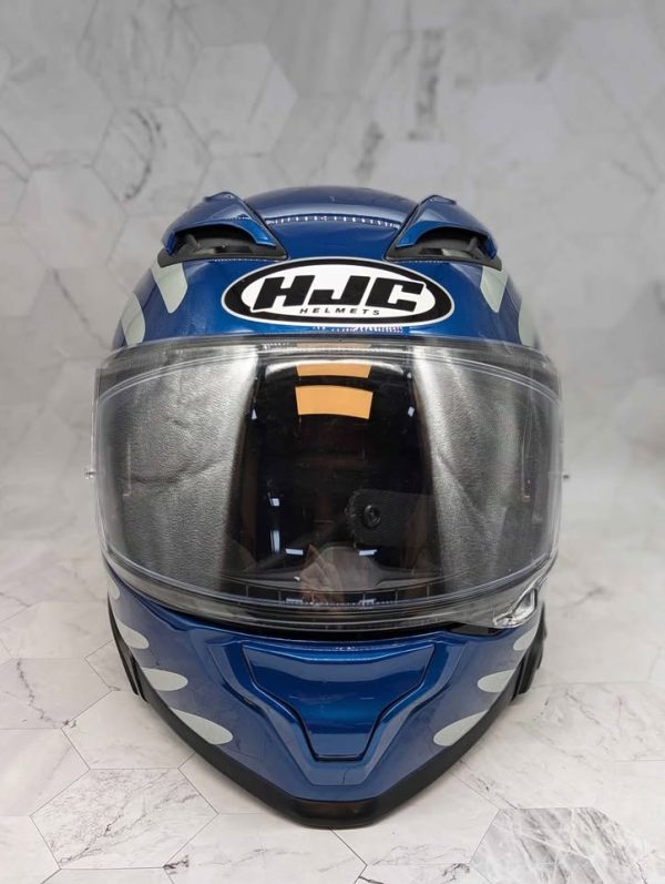 HJC Blue/Silver Motorbike Helmet - BP366624 - Image 2
