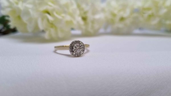 9ct Yellow Gold Diamond Halo Ring TW322100 - Image 17