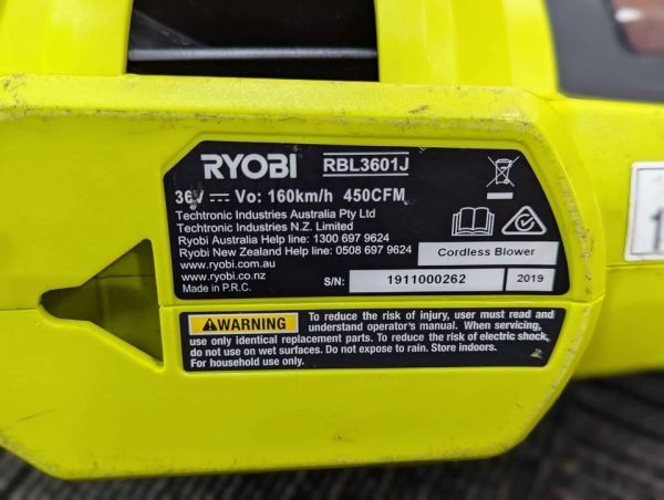 Ryobi 36V 525CFM Jet Blower Skin-Only (RBL3601J) - BP361382 - Image 5