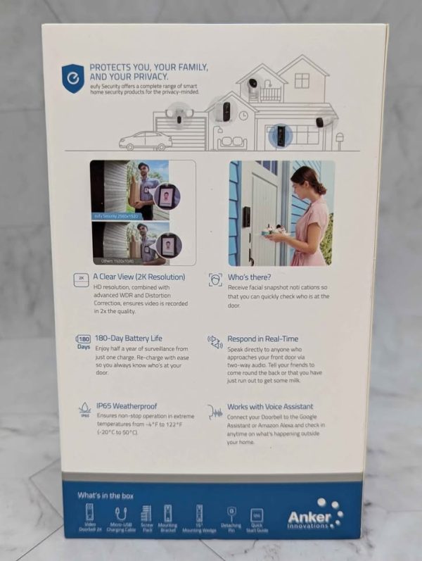 Eufy 2K HD Battery-Powered Add-On Video Doorbell - BP373467 - Image 2