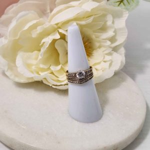 LADIES 9CT YELLOW GOLD BRIDAL RING SER (3) #GN370953