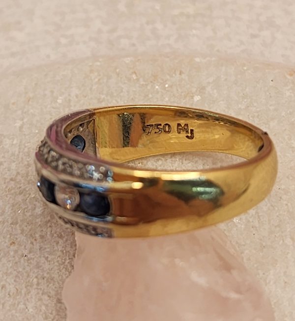 18CT Mixed Gold, Diamond And Sapphire Ring - IP307459 - Image 13