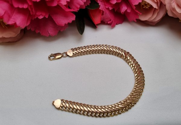 9ct Yellow Gold Double Curb Link Bracelet TW361585 - Image 2