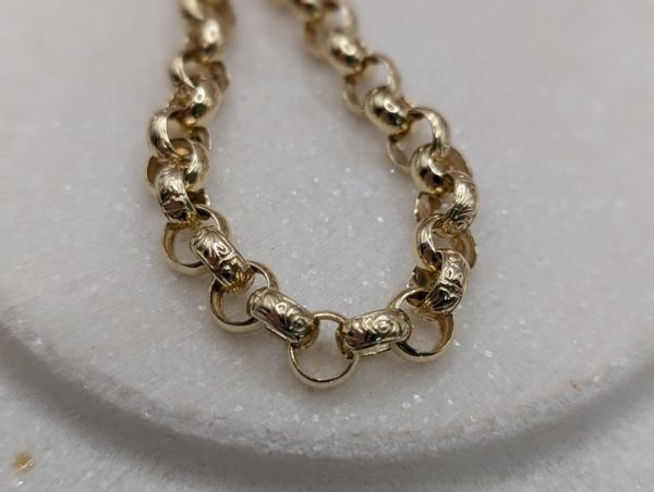 Ladies 9ct Yellow Gold Heart Locket Belcher Chain Bracelet (15.3gms) - BP367740 - Image 4
