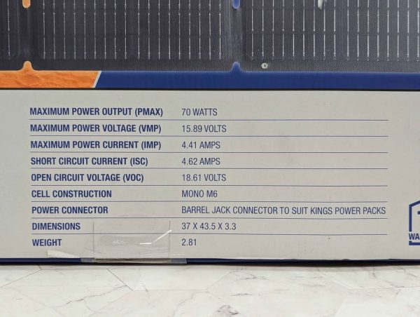 Sealed Kings 70W Solar Panel Charger (AKEP-SLRCHG70W) - BP366468 - Image 2