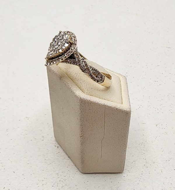 Ladies 9CT Tear Drop Diamond Ring - IP354622 - Image 6