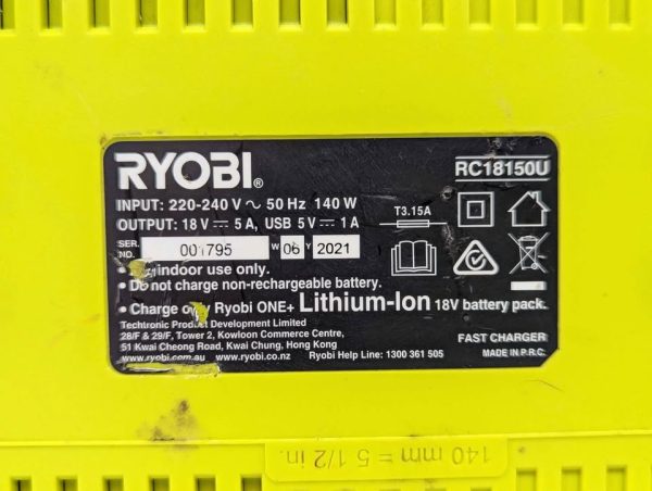 Ryobi 18V ONE+ Super Fast Charger (RC18150U) - BP373406 - Image 7