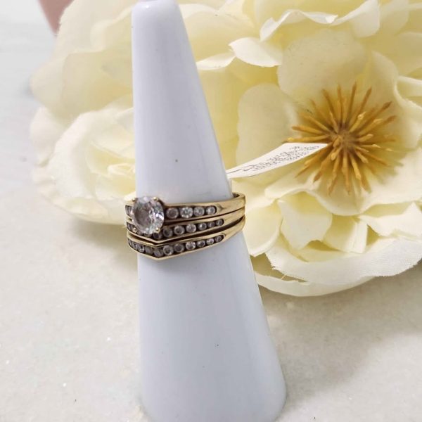 LADIES 9CT YELLOW GOLD BRIDAL RING SER (3) #GN370953 - Image 8