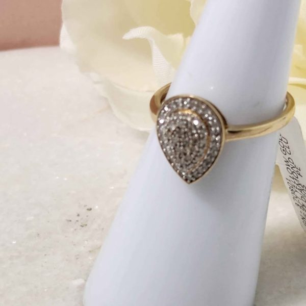 LADIES 9CT YELLOW GOLD RING #GN370801 - Image 4