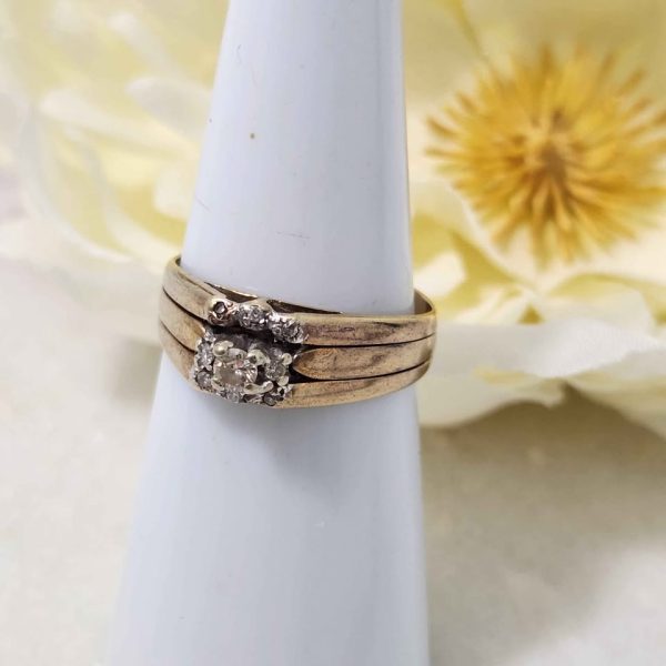 LADIES 9CT YELLOW GOLD RING (3) SET #GN371890 - Image 5