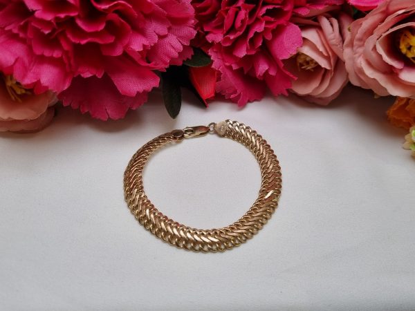 9ct Yellow Gold Double Curb Link Bracelet TW361585 - Image 7