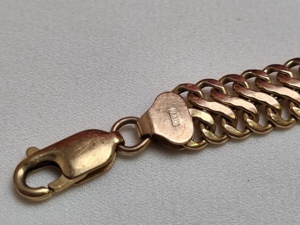9ct Yellow Gold Double Curb Link Bracelet TW361585 - Image 10